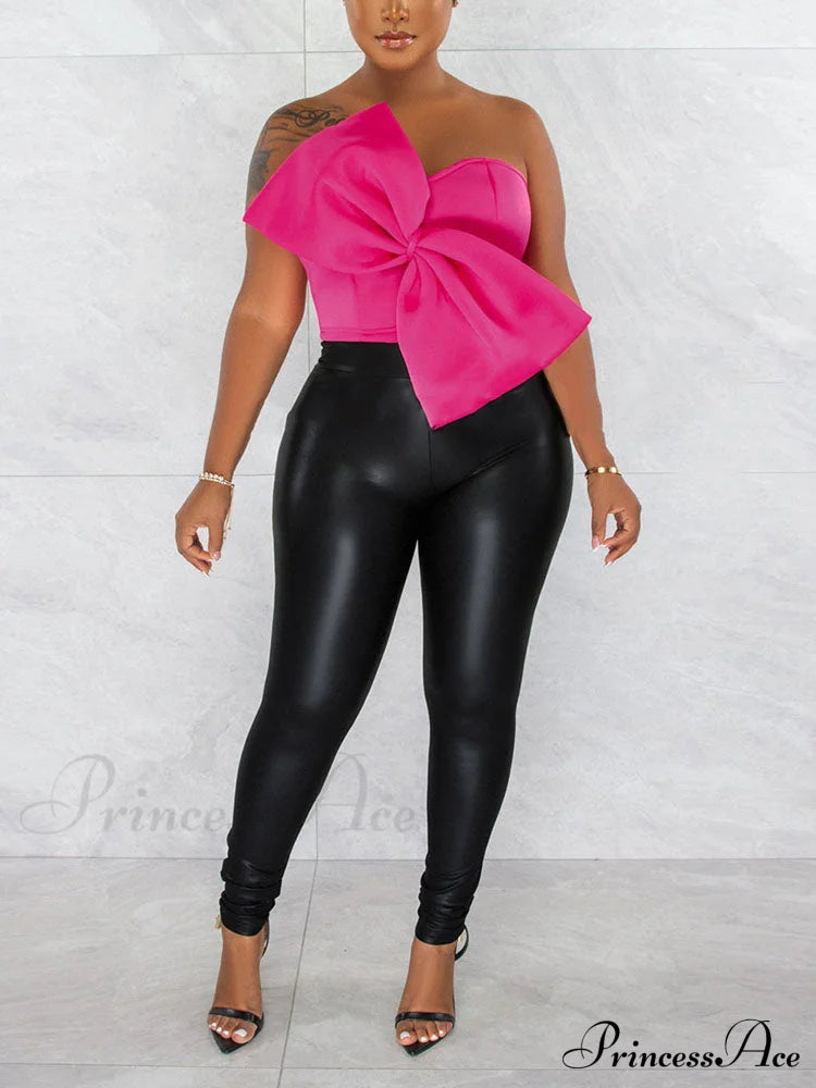 Bow Tie Graceful Cropped Tank Top Shirts & Tops