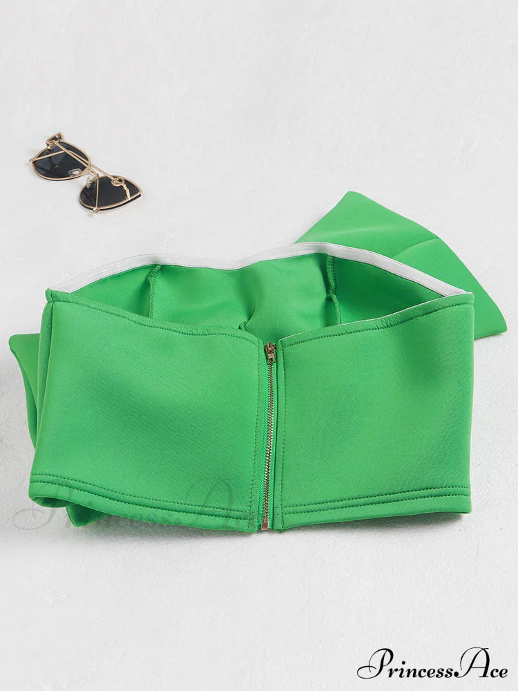 Bow Tie Graceful Cropped Tank Top Shirts & Tops