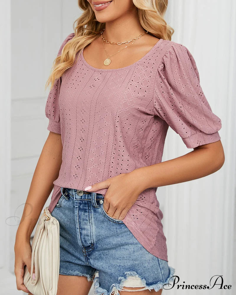 Brief Arm Color Solid T-Shirt T-Shirts