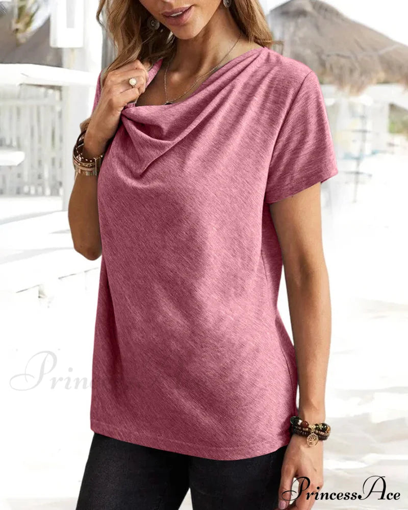 Brief T-Shirt - Neck Cowl Sleeves T-Shirts