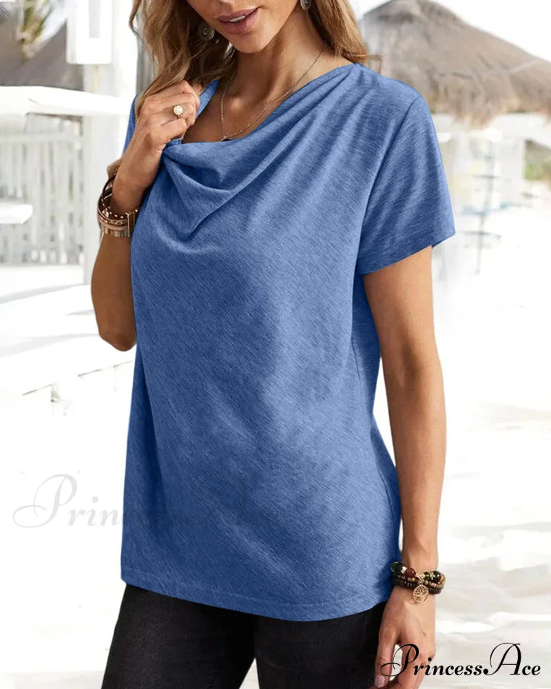 Brief T-Shirt - Neck Cowl Sleeves T-Shirts