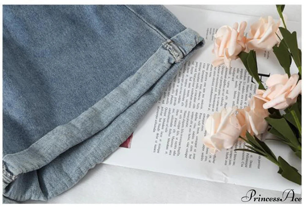 Brief Warm-Season Casual Waist Fashion Elastic Leg Women High Jeans Shorts Denim Wide Loose Size