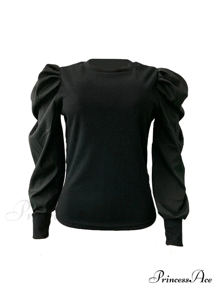 Brown Pointelle Knit Trendy Long Sleeve Mini Dress Shirts & Tops