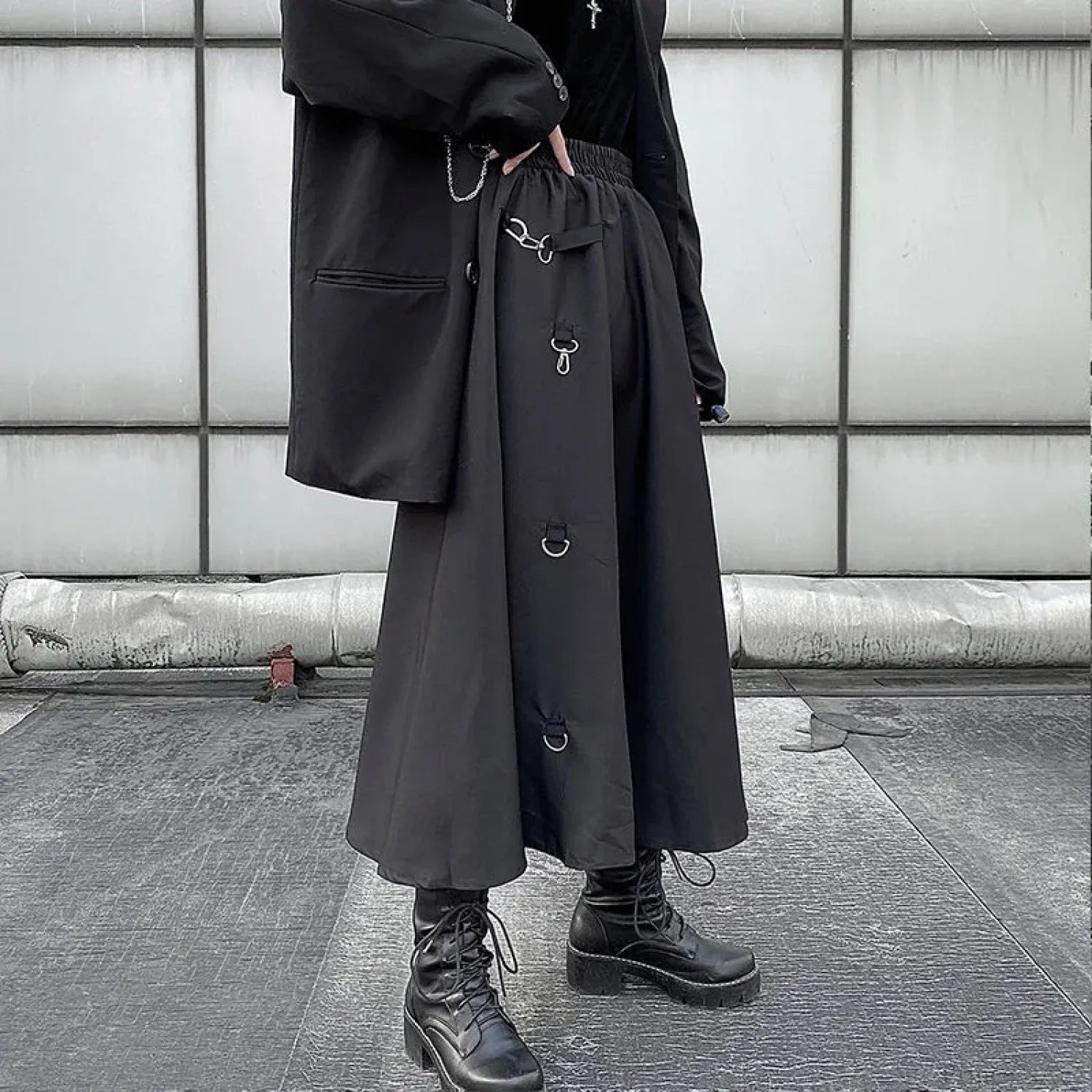 Buckle Irregular Gothic Street Skirt