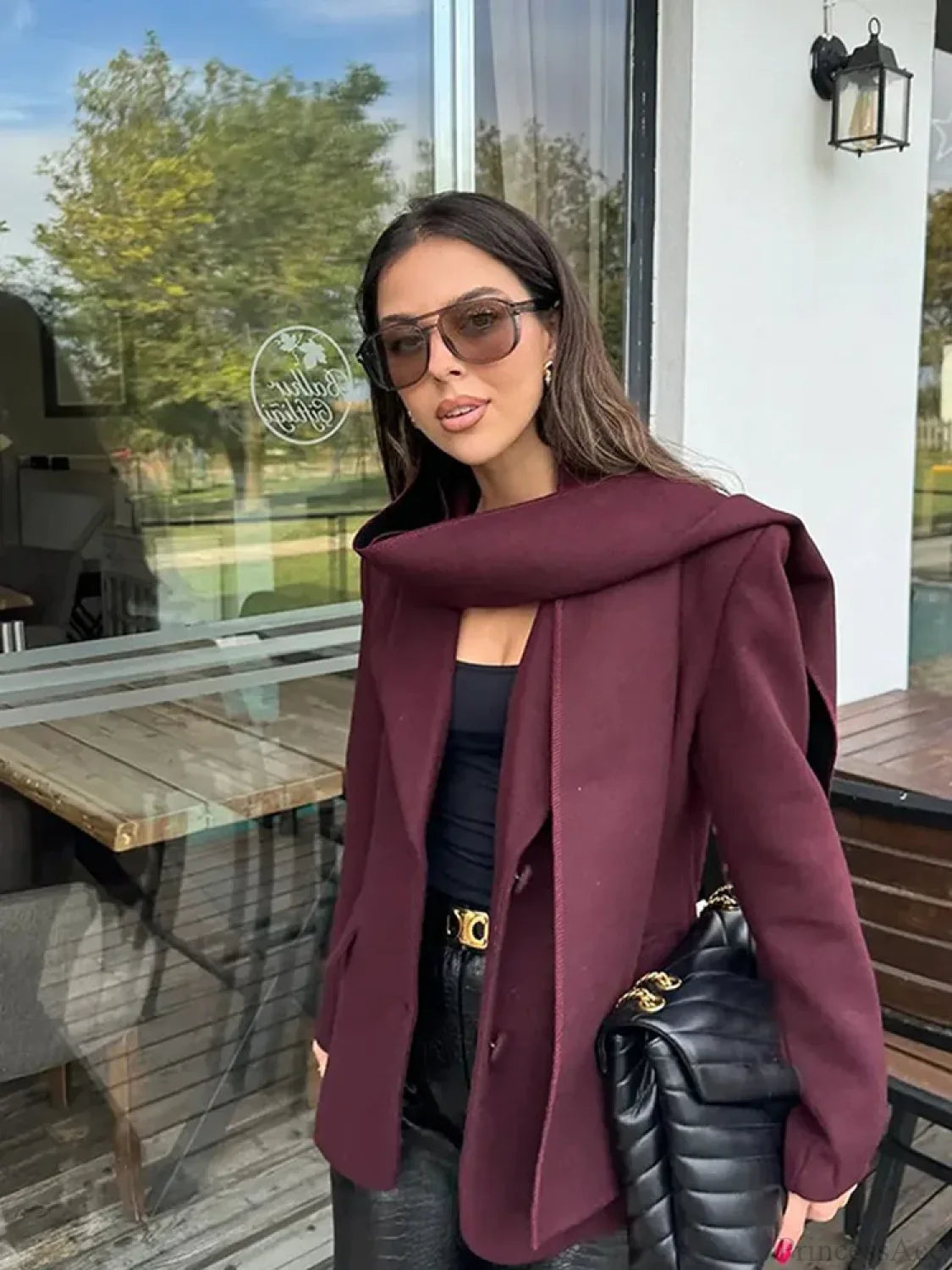 Burgundy Woolen Blends Suit Coat