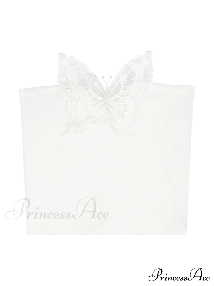 Butterfly Cutout Graceful Ribbed Tank Top Bandeau Tops