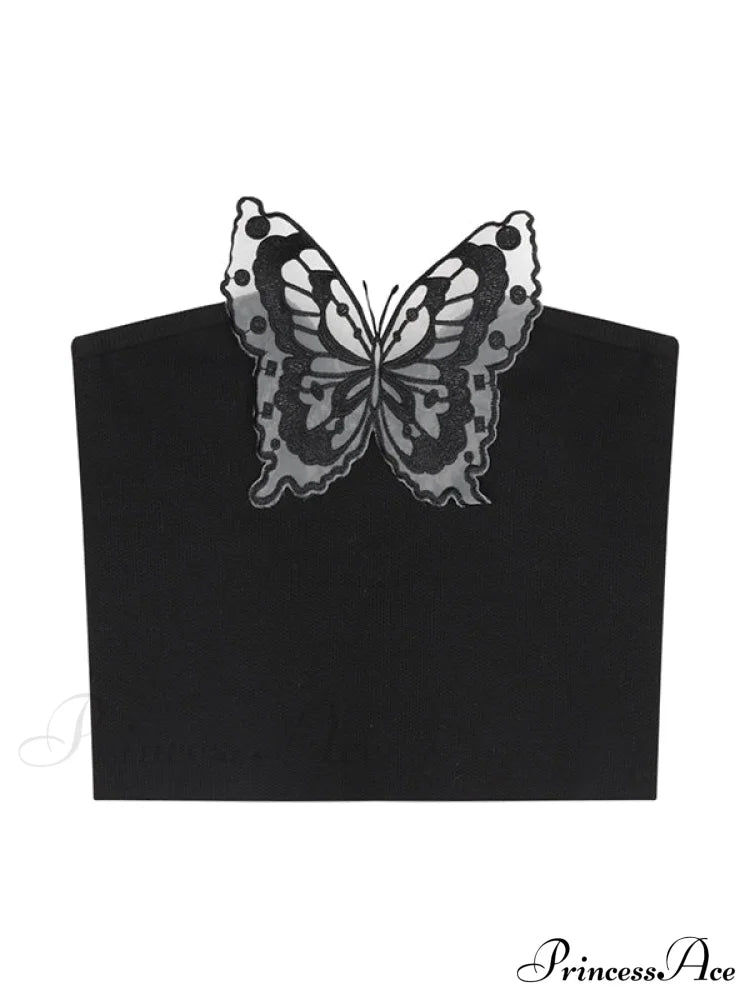 Butterfly Cutout Graceful Ribbed Tank Top Bandeau Tops