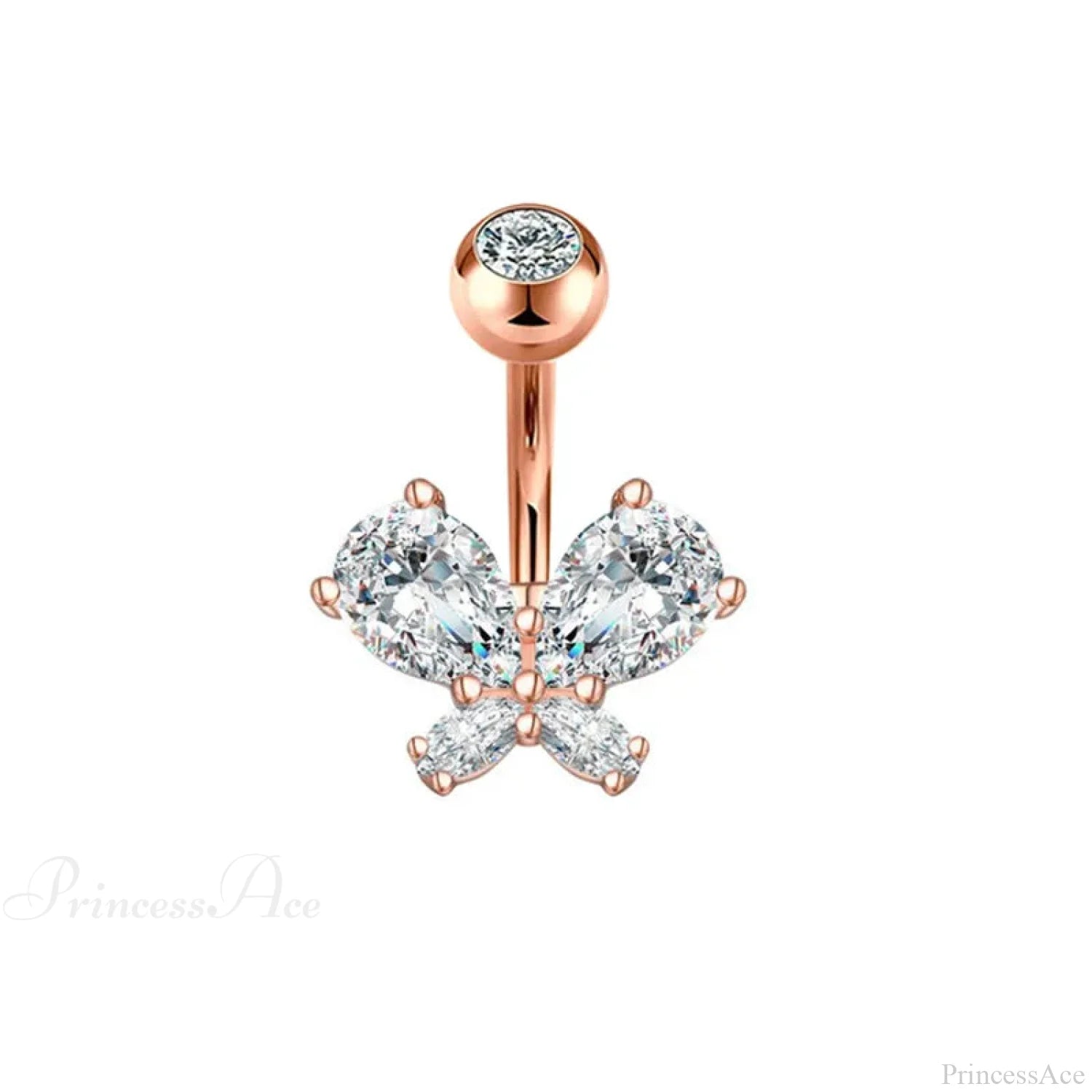 Butterfly CZ Sparkling Gothic Belly Ring Style4 copper