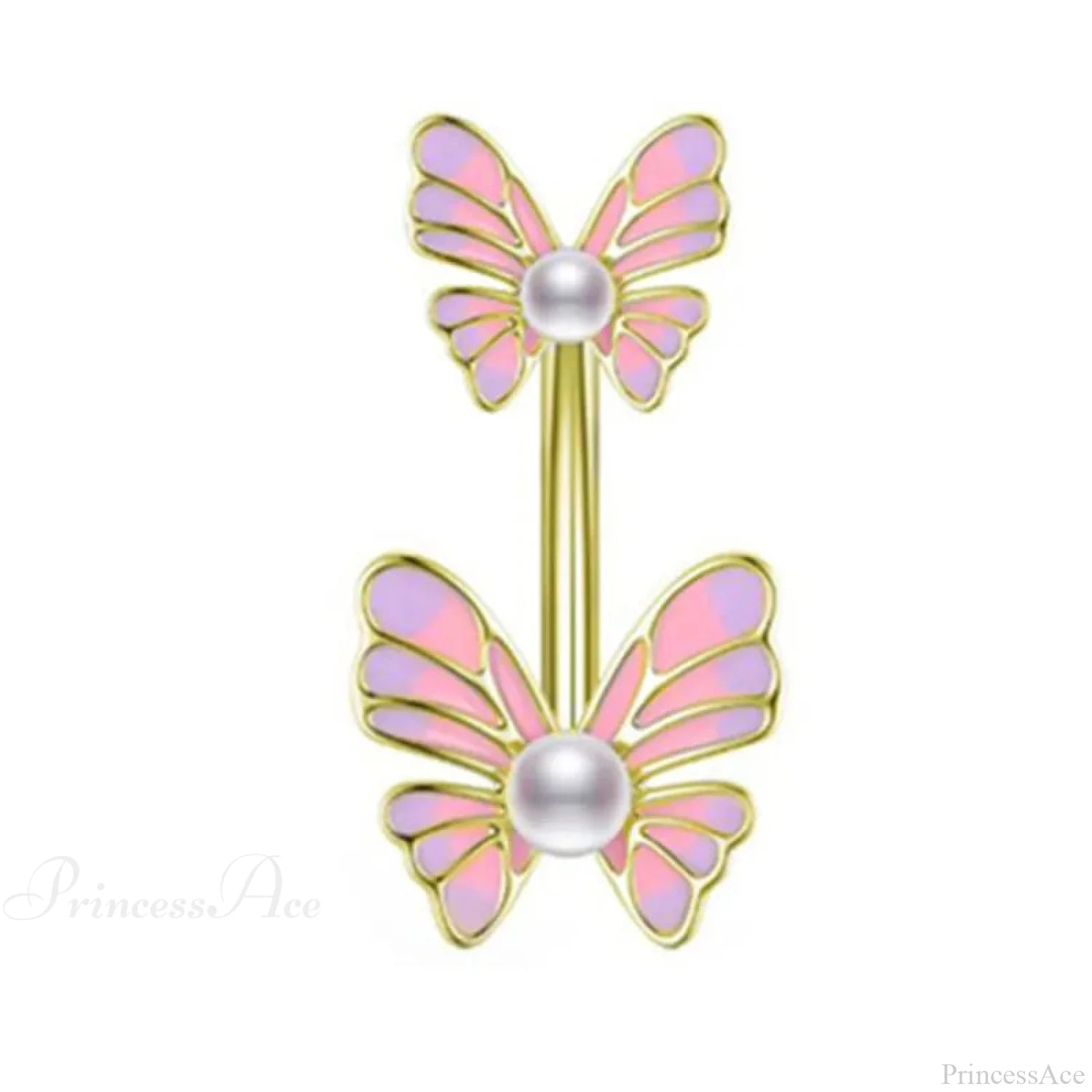 Butterfly CZ Sparkling Gothic Belly Ring Style9 Gols