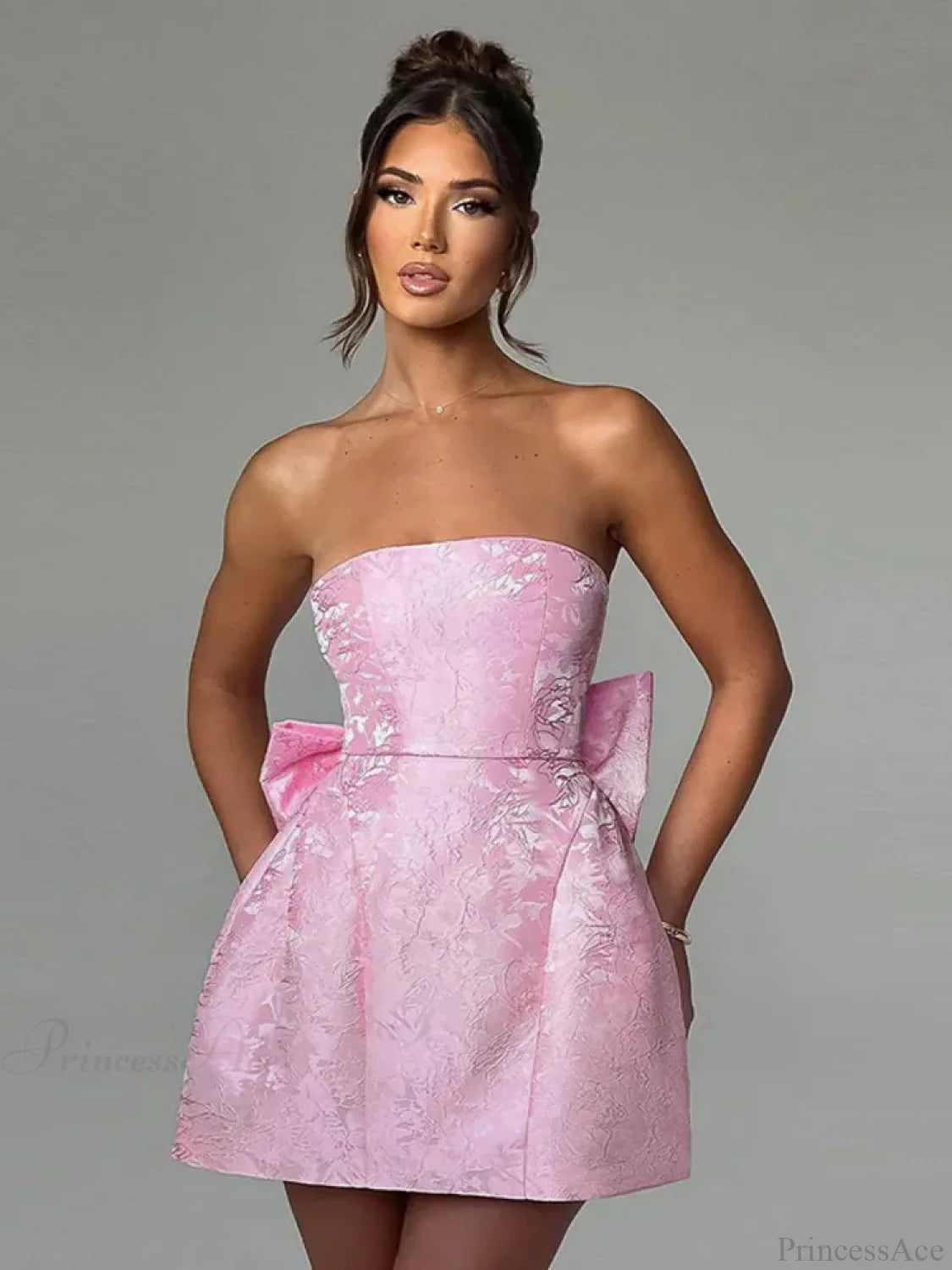 Butterfly Knot Backless Mini Dress minidress-250223