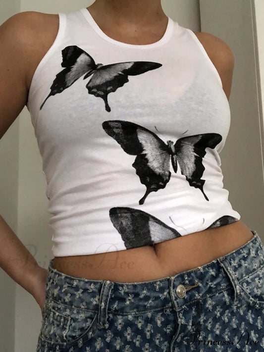 Butterfly Pendant Graceful Link Chain Necklace Tank Tops&Camis