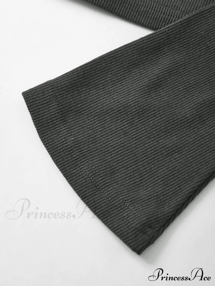 Button Distressed Graceful Denim Mini Dress Knits