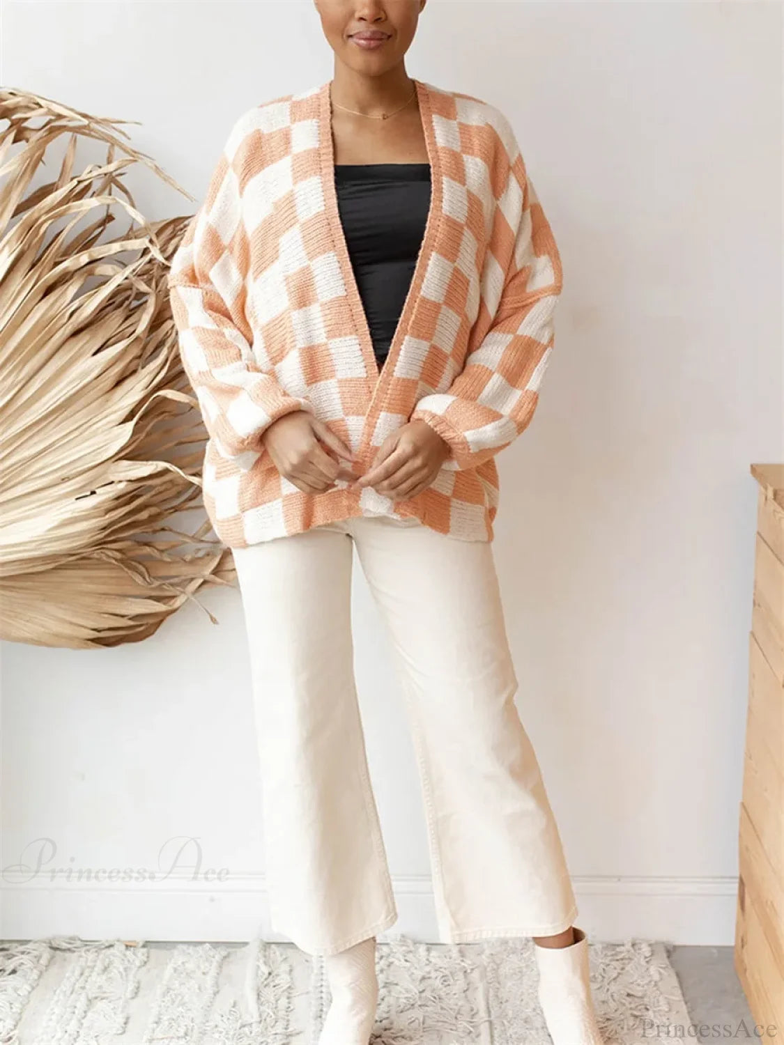 Button-Down Sweater Cardigan pink / S