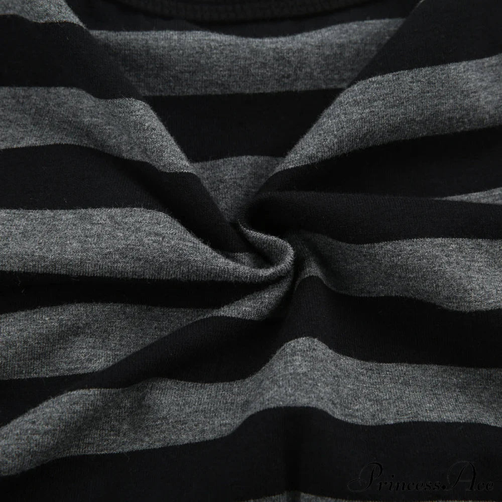 Button Full T Vintage V Crop Top Harajuku Neck Blouse Arm Knitted Women Grunge Tee Striped Y2K