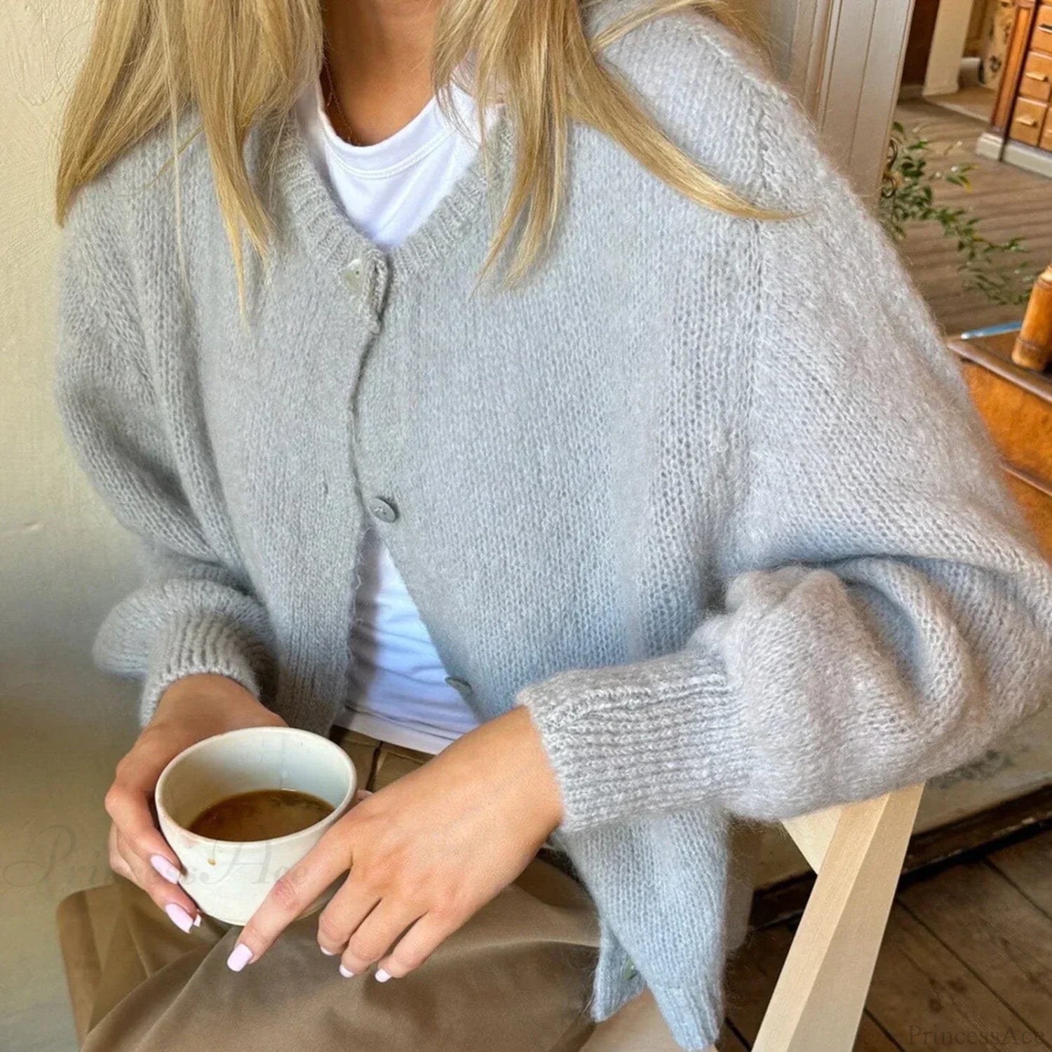 Button Up Lightweight Solid Cardigan