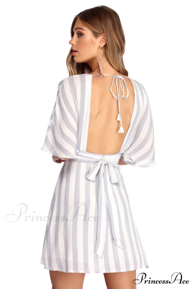 Buttoned Up Stylish In Stripes Dress Casual Dresses