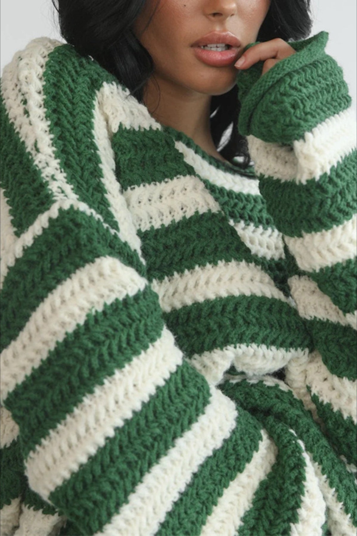 Striped Knit Casual Loose Sweater