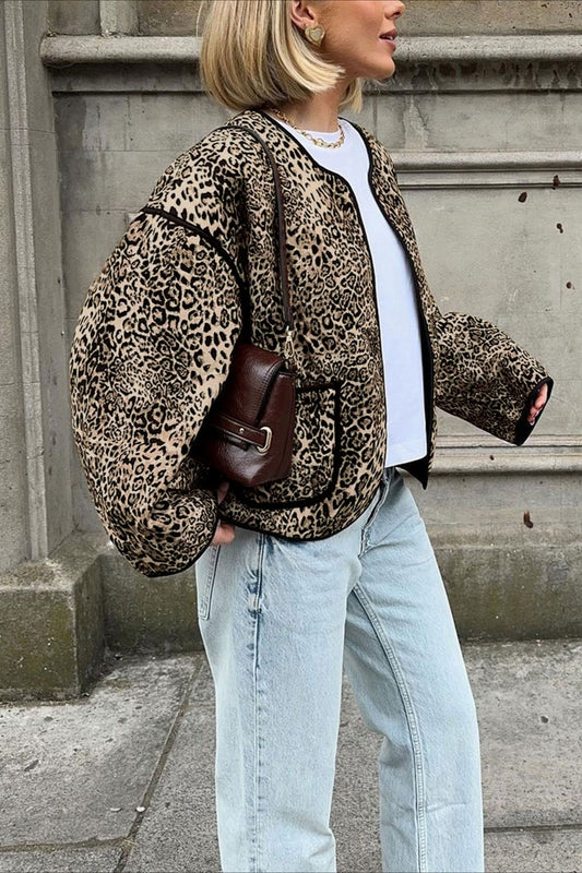 Kurzer Cardigan im Vintage-Stil mit Animal-Print