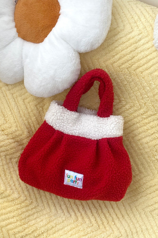 Niedliche, flauschige Bento-Tasche aus Lammwolle als Geschenk zum neuen Jahr