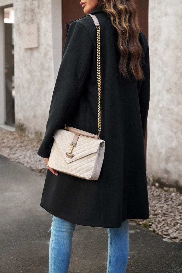 Wool Blend Solid Longline Coat coats