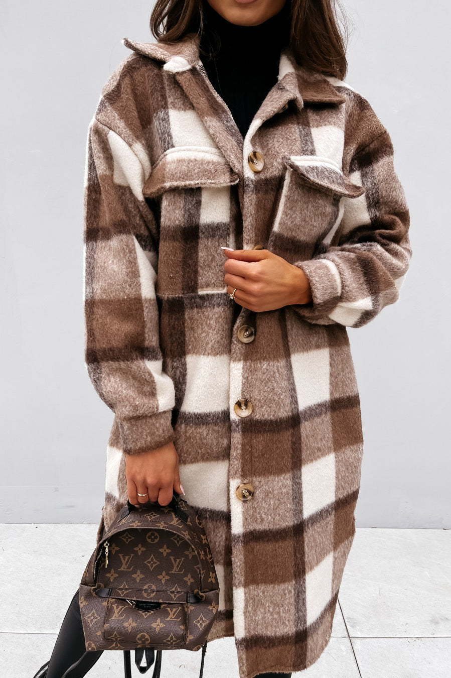 Plaid Button Down Shirt Coat coats