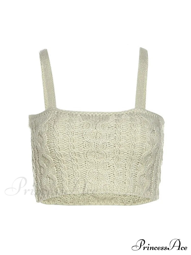 Cable Knit Graceful Bodycon Midi Dress Tank Tops&Camis