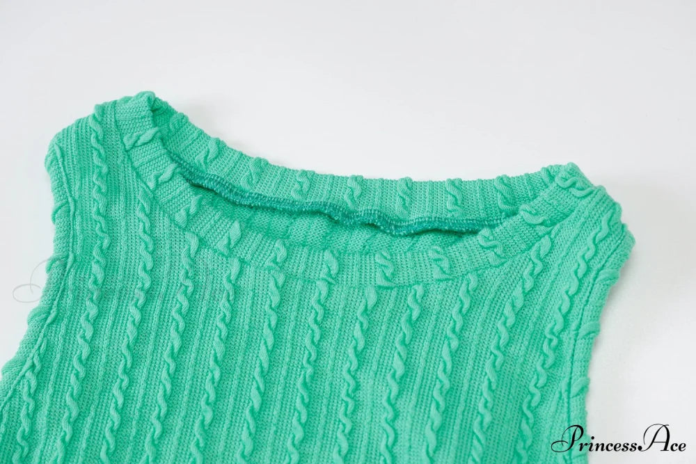 Cable Knit Stylish Tank Maxi Dress Dress