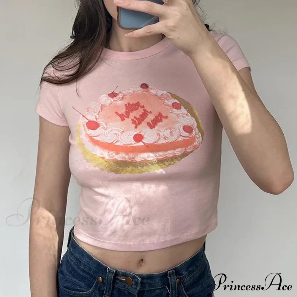 Cake Graphic Stylish Print Tee