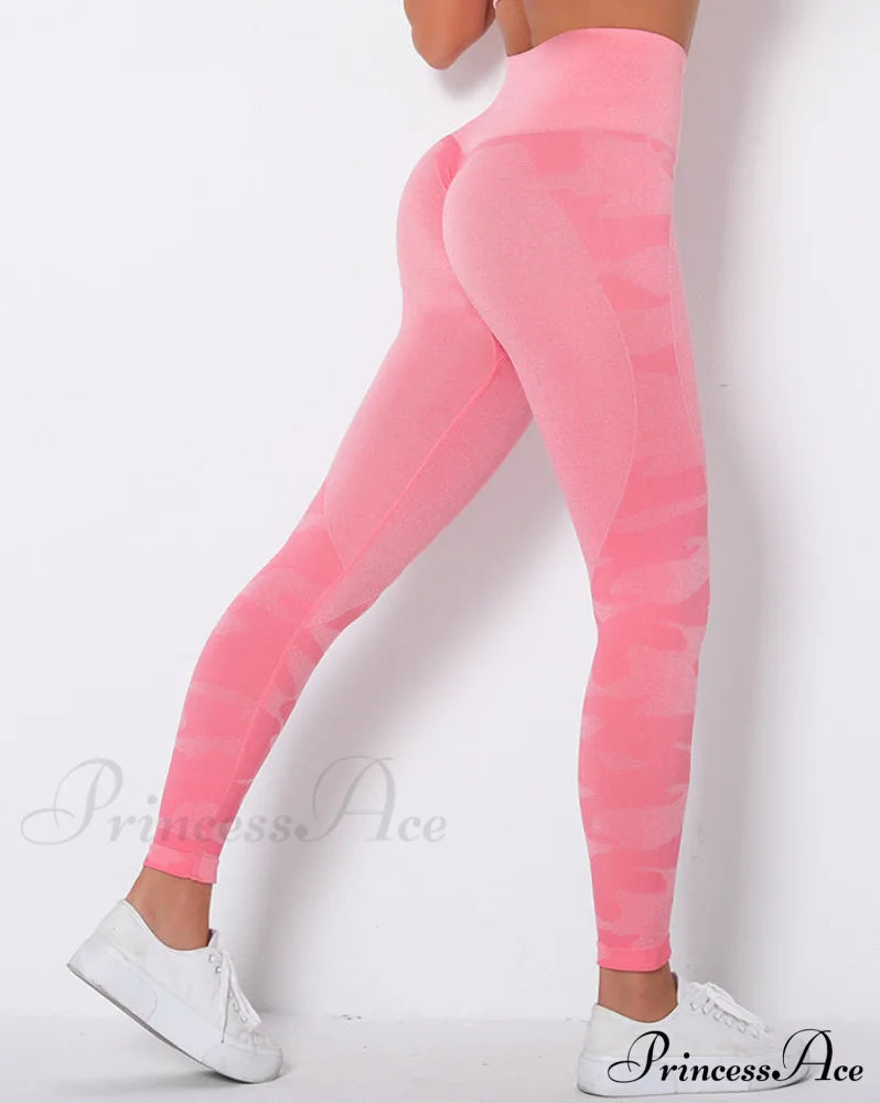 Camouflage Mesh Graceful Patchwork Irregular Skirt Coral Red / S Active Leggings