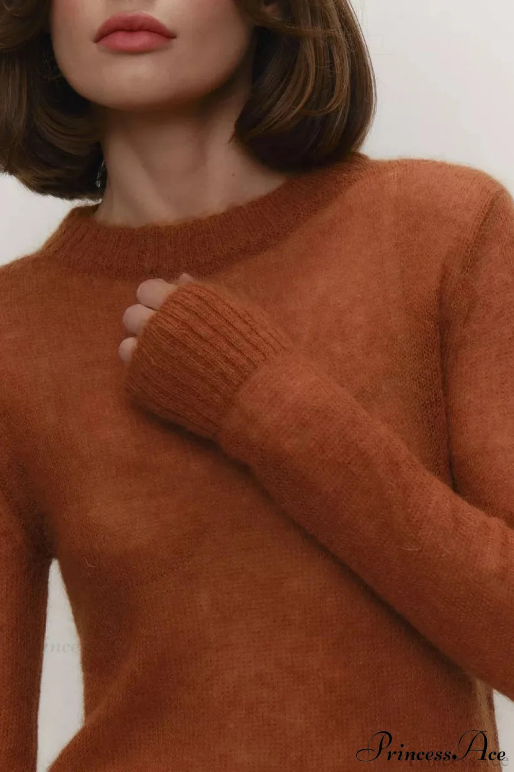 Candy Pastels Sheer Crew Neck Lightweight Knit Top