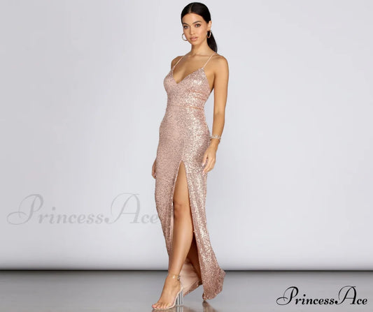 Cara Formal Sequin Charming And Pearl Dress S.o. Long Dresses