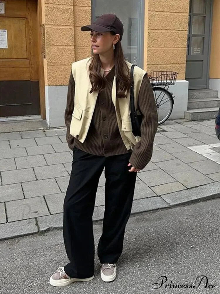 Cargo Pocket Stylish Drawstring Waistcoat