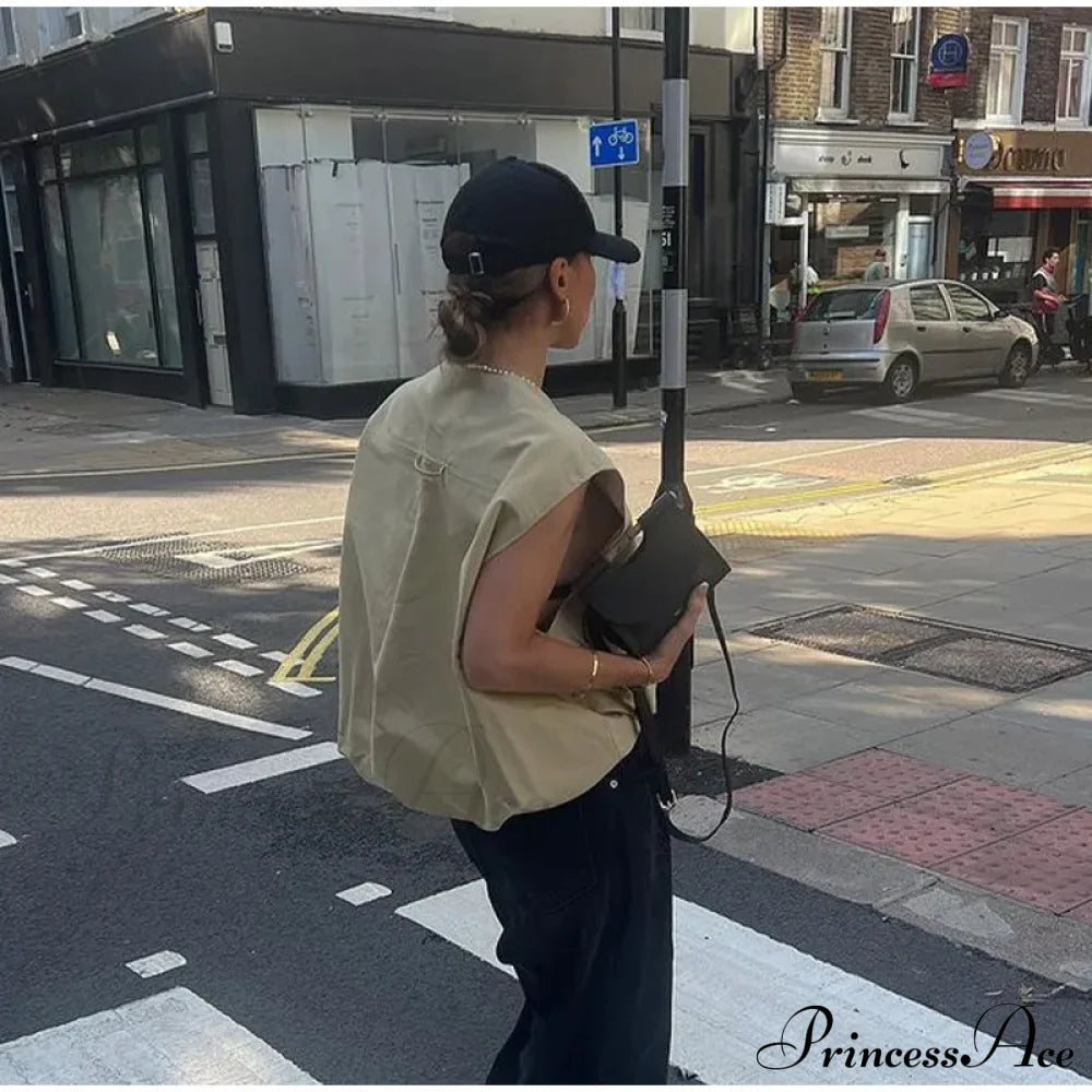 Cargo Pocket Stylish Drawstring Waistcoat