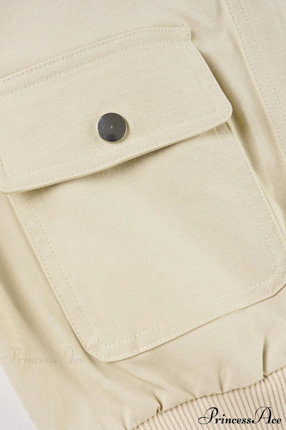 Cargo Zip Pocket Stand Collar Waist Casual Jacket