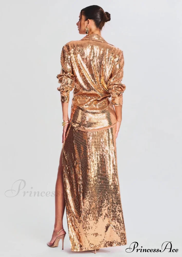 Carlotta Sequin Top Charming + Skirt Set