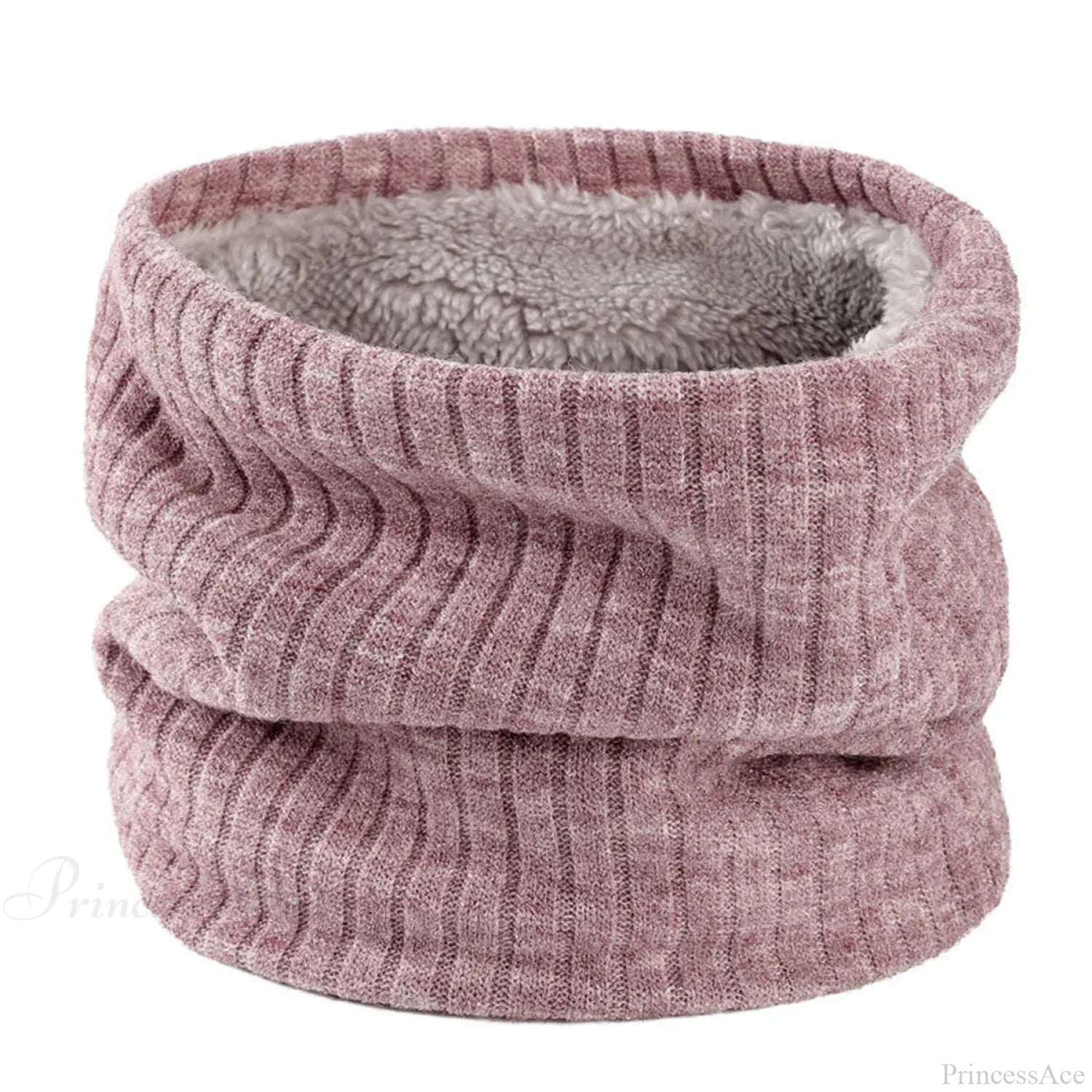 Cashmere Knit Ring Wool Neck Warmer Scarf For Women Lavender Scarfs-L