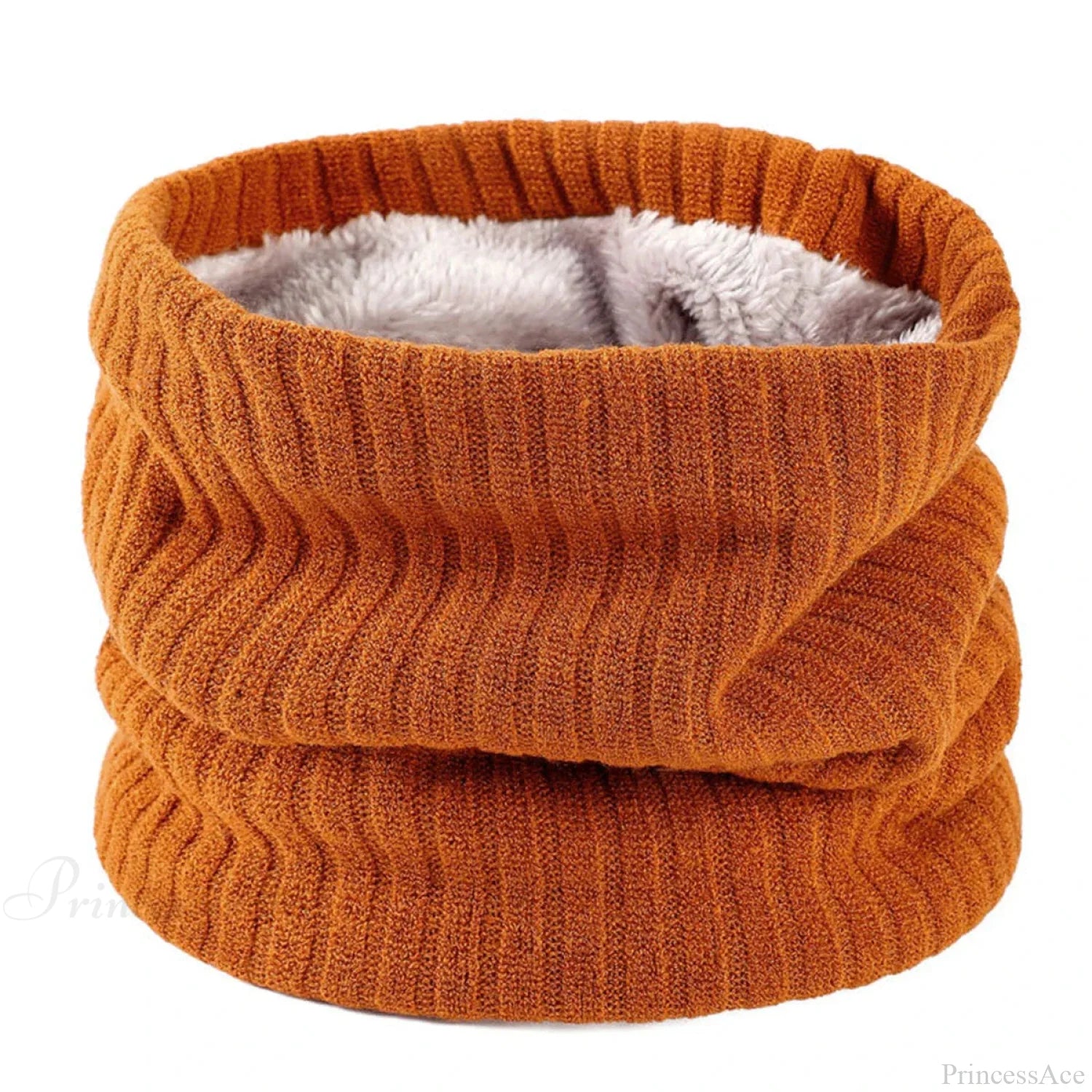 Cashmere Knit Ring Wool Neck Warmer Scarf For Women Orange Scarfs-L
