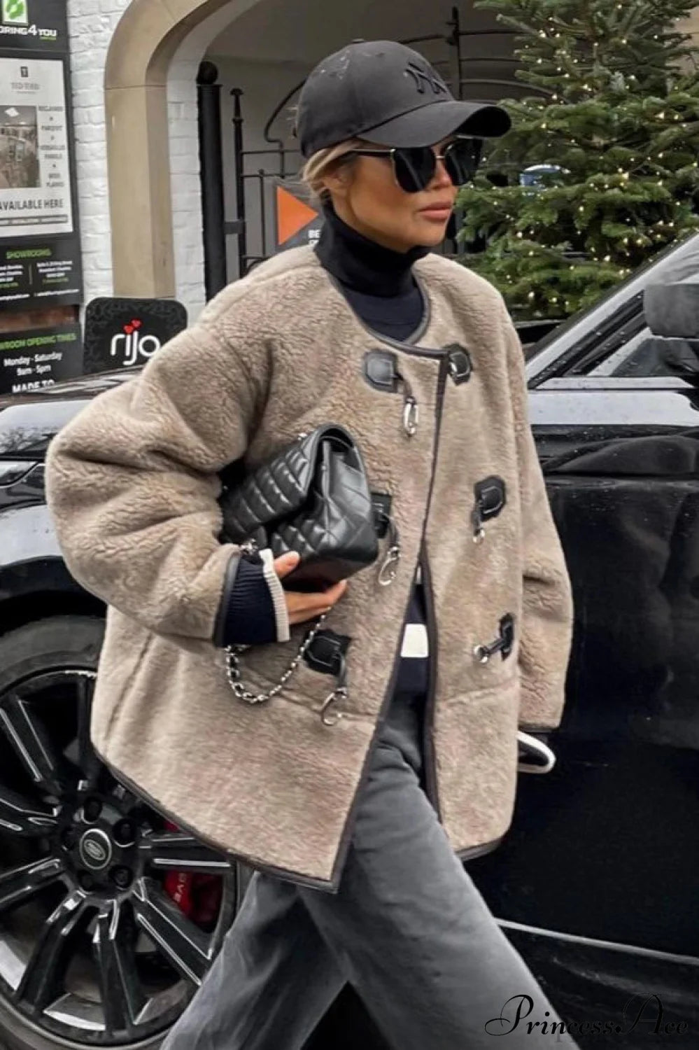 Cashmere Metal Snap Cardigan Coat Brown / S