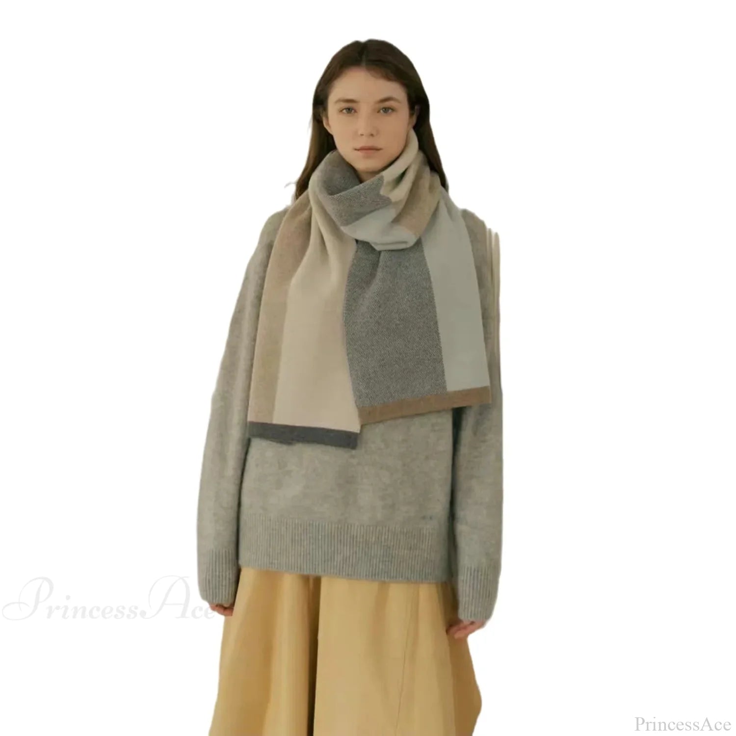 Cashmere Winter Scarf For Women - Designer Knit Warmth Scarfs-L