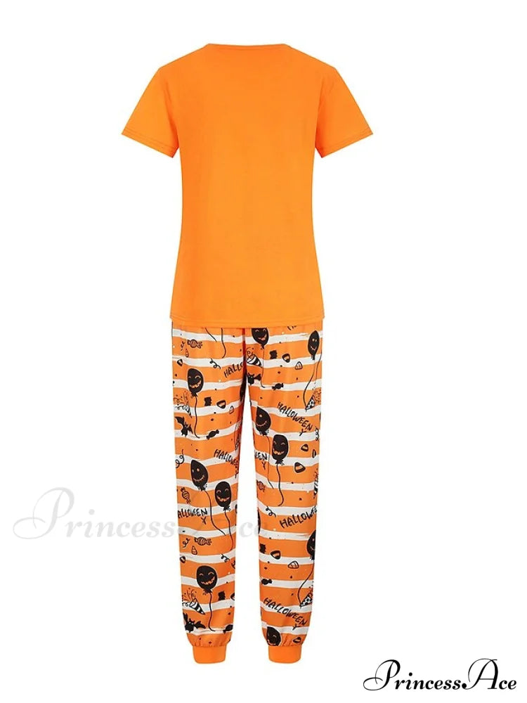 Casual Arm Letter T-Shirt Pant Pajama Breathable Home Women’s Black Brief Tee Animal Fall Neck