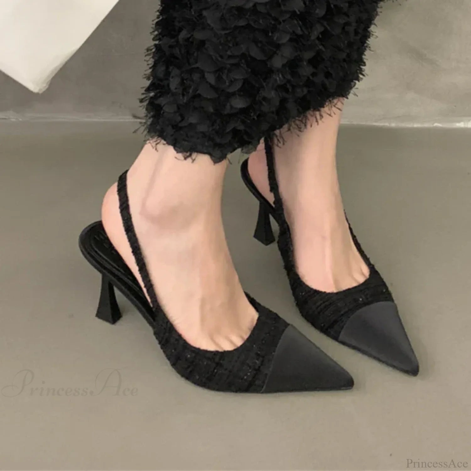 Casual Fashion Shallow Pointed Solid Color Sexy Elegant Comfortable Low Heel Pump Black / 35