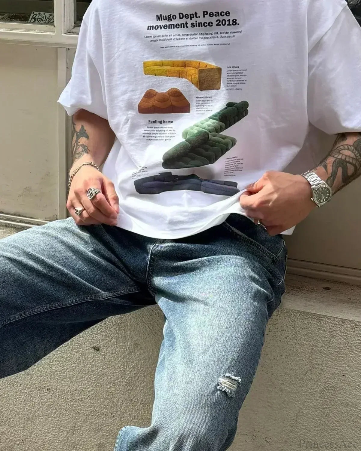 Casual Fish Y2K Graphic T-shirt white3 / S t-shirt-250223