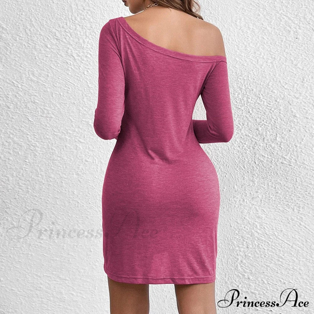 Casual Loose European Women’s Warm-Season 2024 American Arm Solid Long T-Shirt Dress