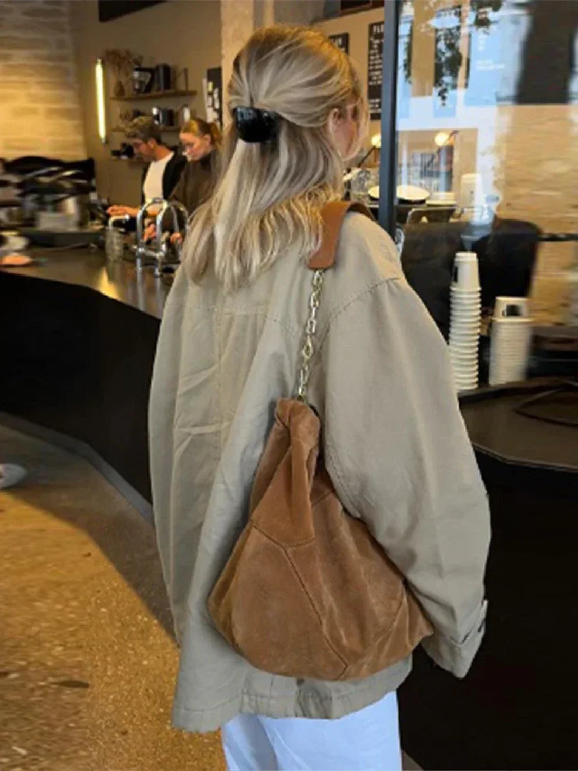 Casual Solid Bomber Jacket