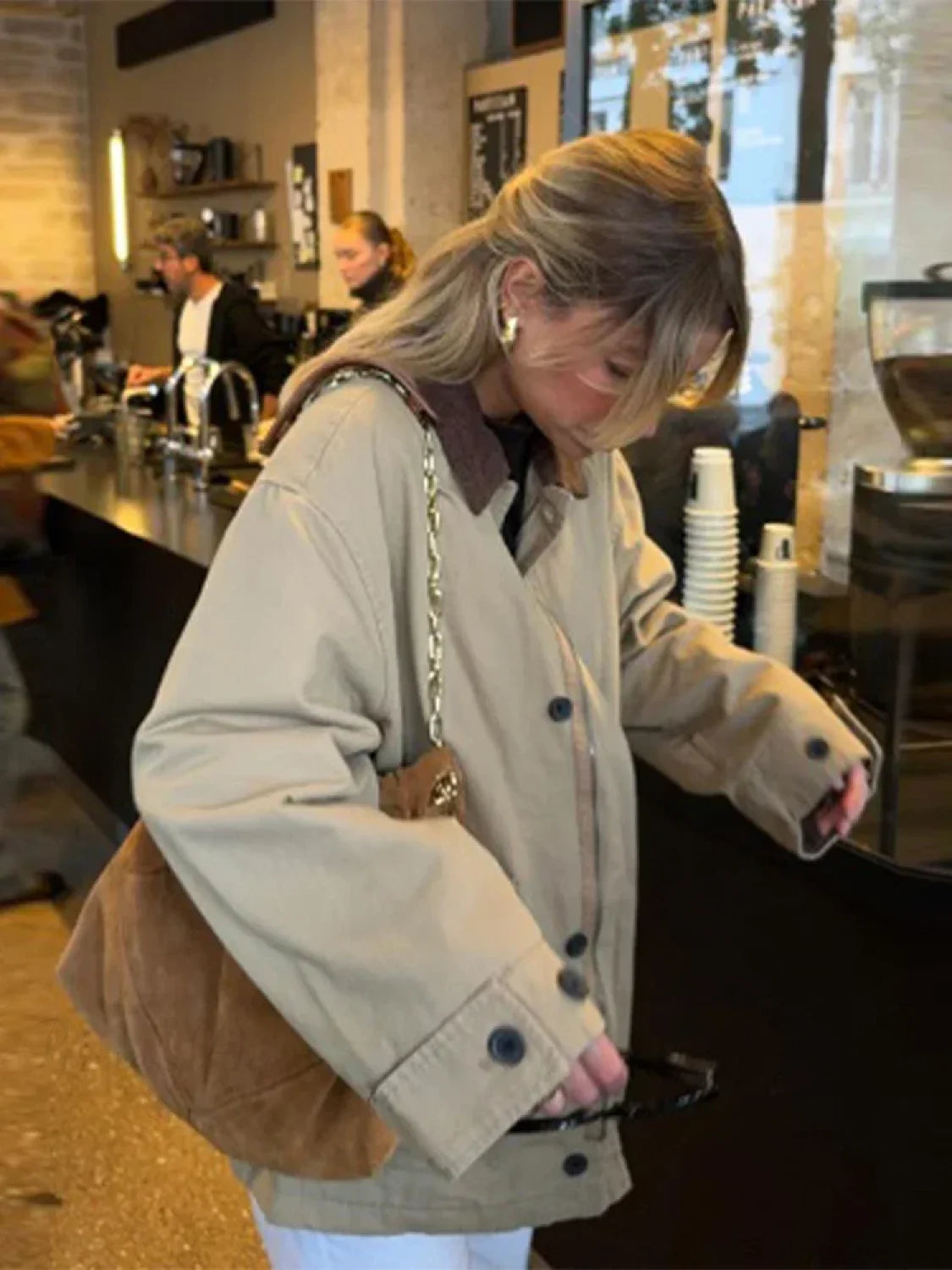 Casual Solid Bomber Jacket