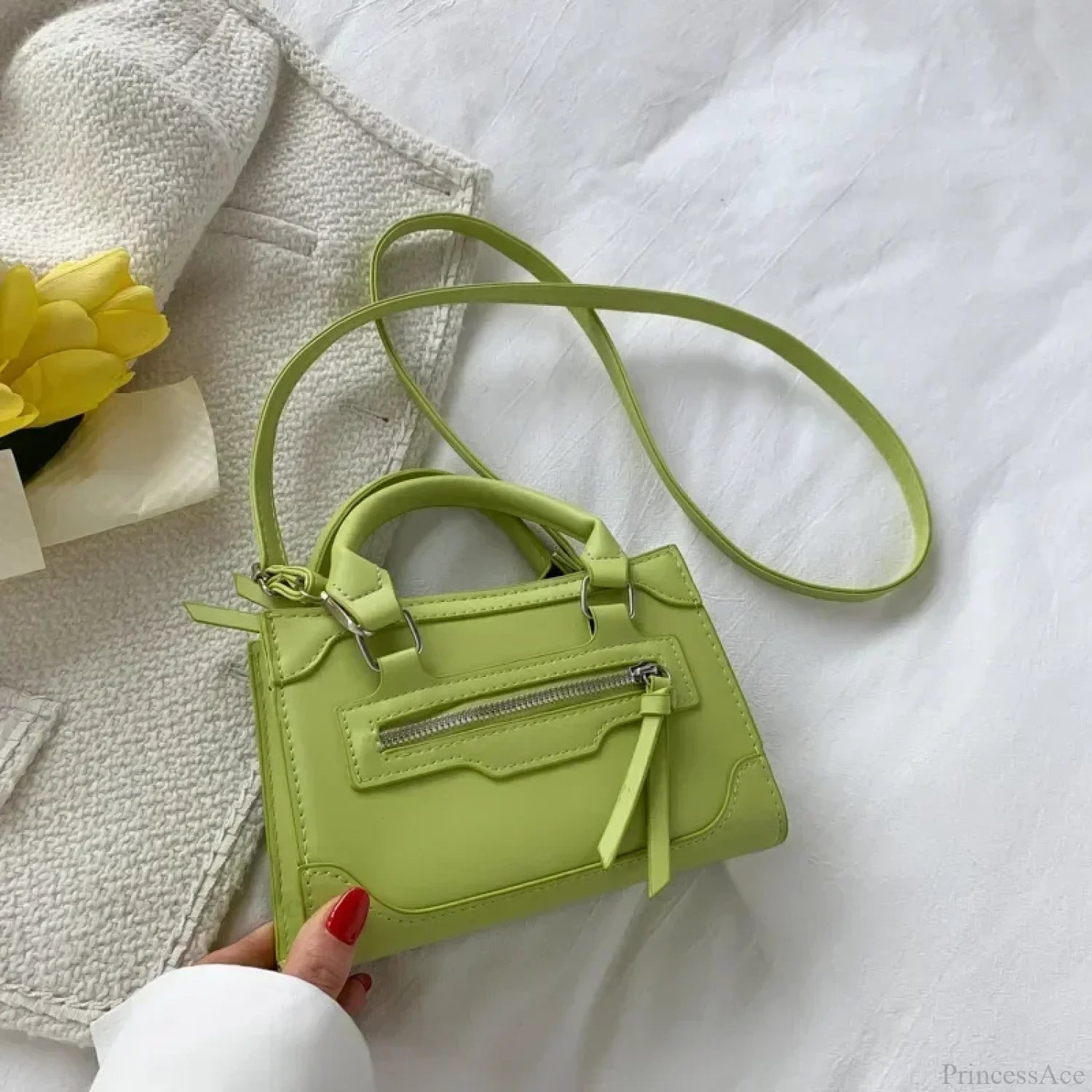 Casual Western Style Small Crossbody Handbag Green handbag-250126