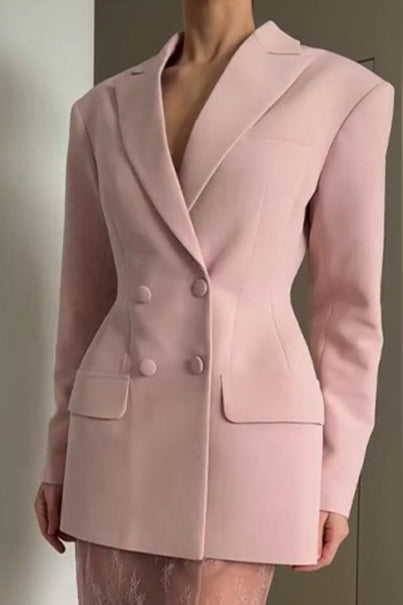 Rosa Blazer mit Knöpfen