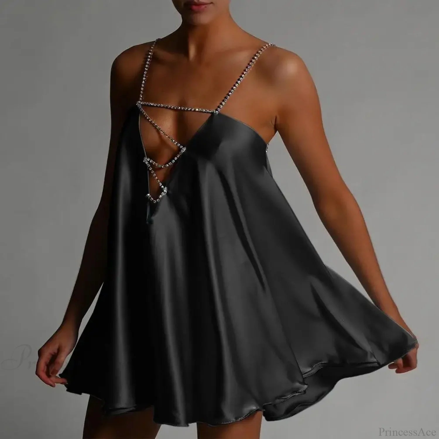 Chain Suspender Hollow Mini Dress minidress-250223