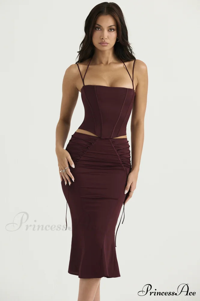 Chantelle Burgundy Stylish Satin Bra