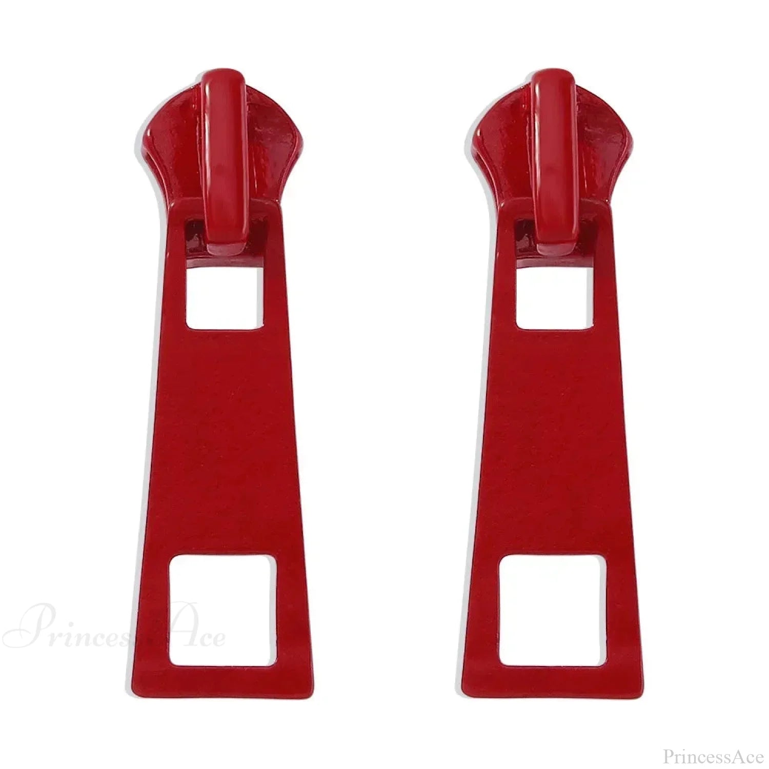Characteristics Fastener Geometrical Rap Earring Red